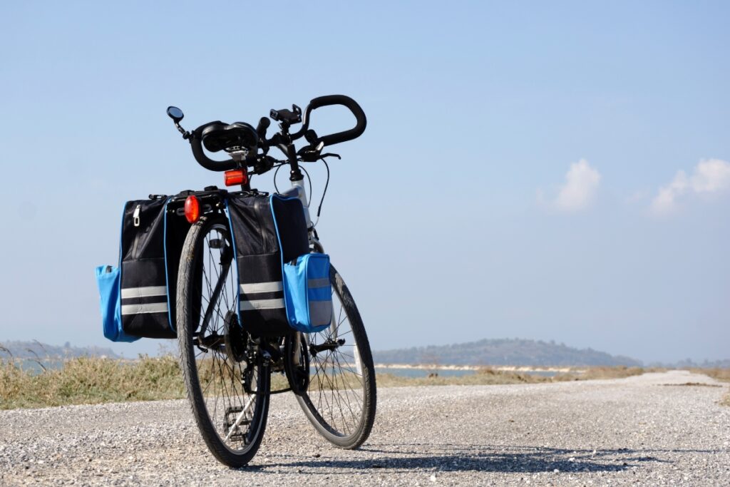 bicycle with pannier bags