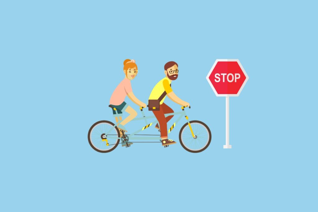 cyclists at stop sign
