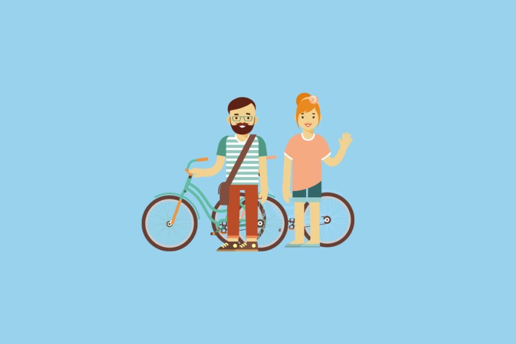 MALE AND FEMALE CYCLIST