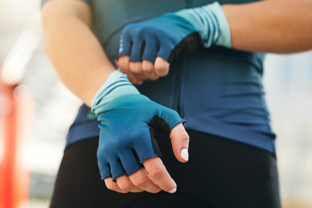 women wearing cycling gloves