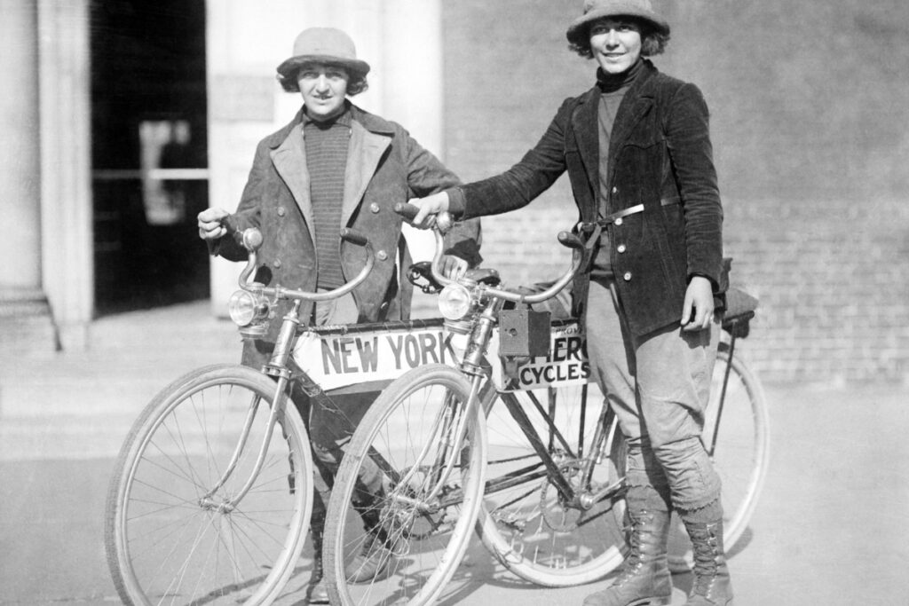 Women with bicycles